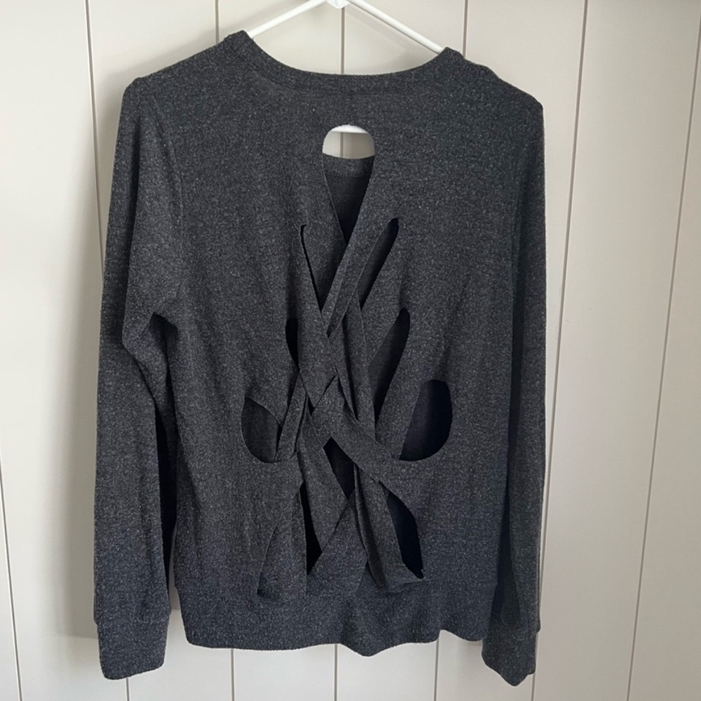 Chaser brand Chic Dark Gray Cutout shirt